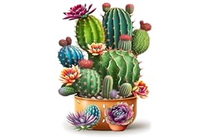 Meothan Paint by Numbers Kit for Adults Beginner Cactus Paint by Numbers Kits for Adults Easy Canvas Acrylic Paint for Gift or Wall Decor 12x16 inch with Paints and Brushes Cactus(Frameless)