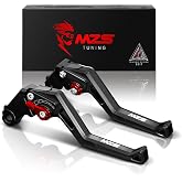 MZS Motorcycle Clutch Brake Levers for 200 390 401 Sport Street Adventure | for 390 Models 13-24, 401 Models 18-23, 125 Models 20-21, 200 Models 16-21, Black CNC Short Adjustable Lever Set, Anti-Slip