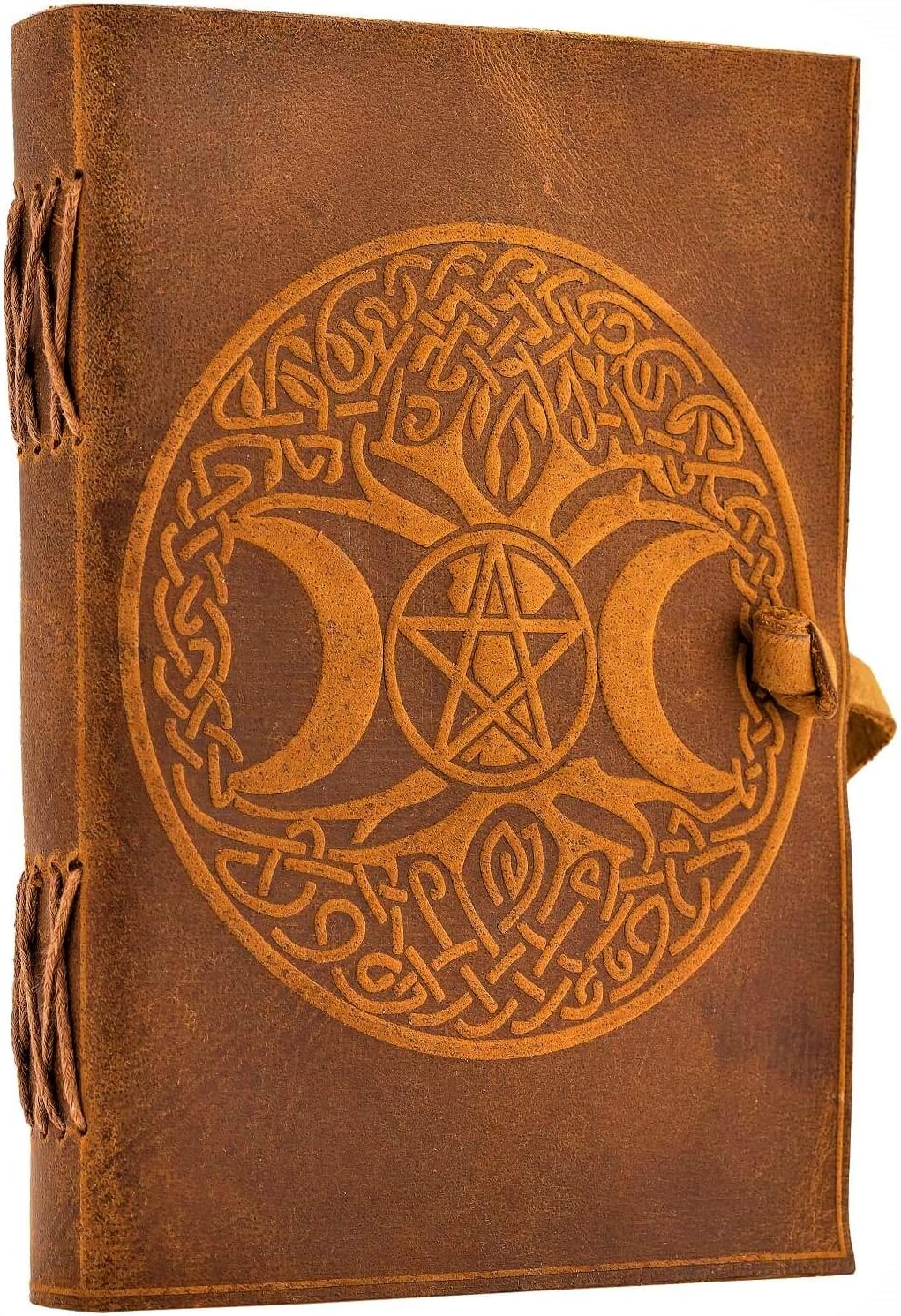 URBAN LEATHER B6 Vintage Leather Bound Journal for Men Women Circle of Life Celtic Moon Tree Embossed Artist Drawing Sketchbook Diary Travel Gift Writing Notebook - Image 5