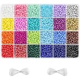 4500pcs 24 Color Seed Beads 4mm 6/0 Round Beads for Bracelet Making | Friendship Bracelet Making Kit with Waist Beads, Rainbow Beads, DIY Crafting Supplies, and Creative Jewelry Design Projects
