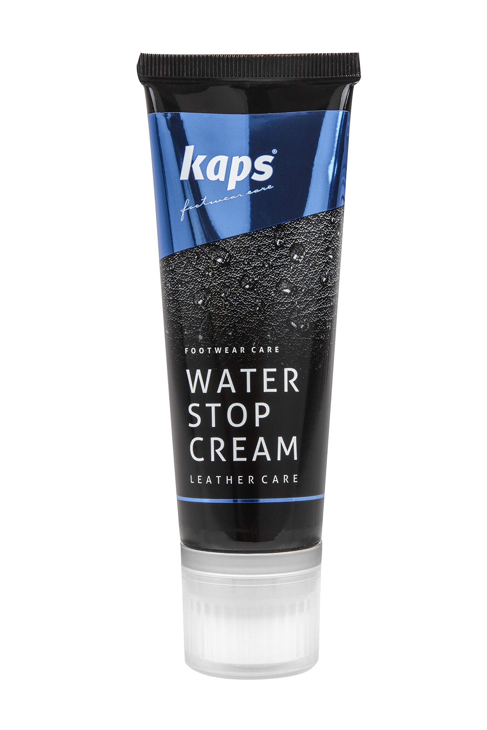 Kaps Quality Waterproofing Shoe Cream For Smooth Leather Boots, Nourishment With Natural Wax And Sponge Applicator, Water Stop, Many Colours (118 - black)