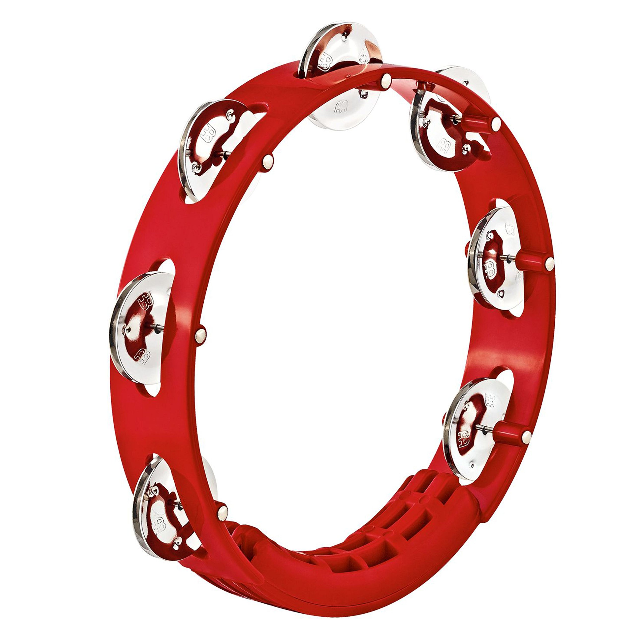 Meinl Percussion Headliner Tour Tambourine - 1-Row Tambourine - 8-inch Diameter - ABS Plastic / Steel, Red / Silver (HTT8R)