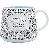 Pavilion Gift Company - You Are Beautiful - 18-ounce Stoneware Mug, Mothers Day Gift, Friend Sister Aunt Coffee Cup, 1 Count