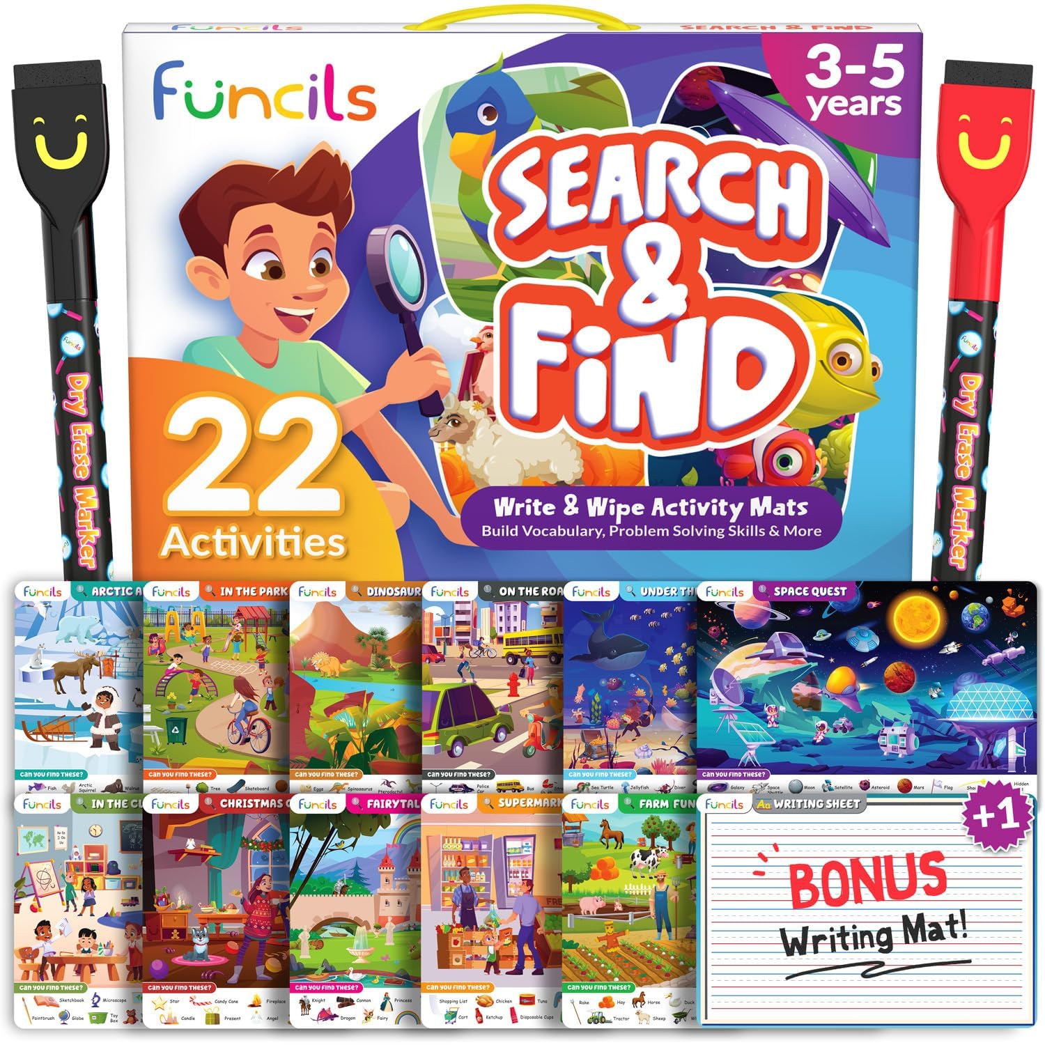 Search and Find for Kids & Toddlers - Preschool Learning Activity Book, Art and Craft Supplies, Seek Find Games, Birthday Gifts for Girls & Boys, Educational Toys for Ages 3, 4, 5, 6 Year Old
