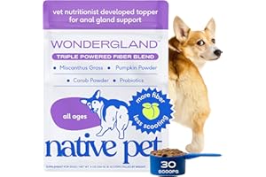 Native Pet WonderGland - Dog Anal Gland Treatment Using Fiber for Dogs - Prevent Scooting for Dogs Anal Gland Supplement Including Dog Gut Health Probiotics for Anal Gland Support - 30 Scoops