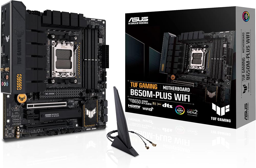 ASUS TUF GAMING B650M-PLUS WIFI AM5 Micro-ATX Motherboard DDR5 PCIe 5.0 M.2