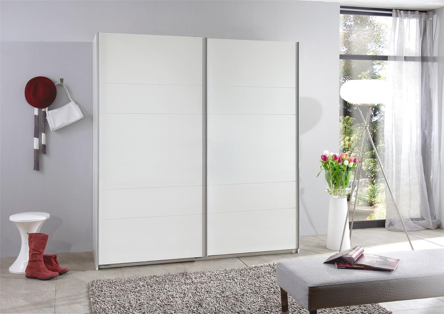 Wimex German Chess 2 Door 135cm Sliding Slider Door Wardrobe White