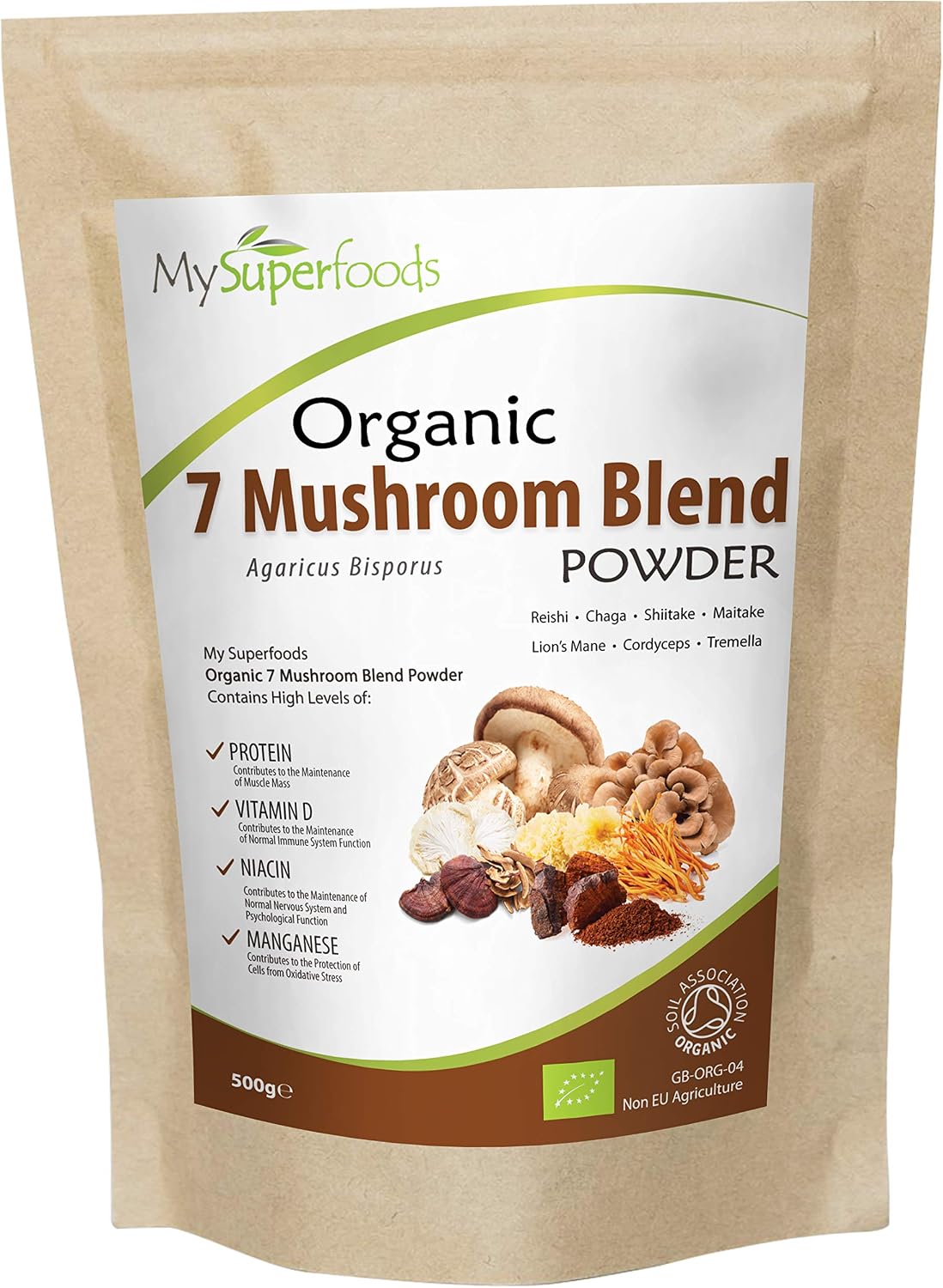MySuperfoods Organic Mushroom Blend Powder 500g, 500 g (Pack of 1)