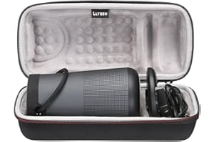 L LTGEM LTGEM Travel Protective Case for Bose SoundLink Revolve+ or Revolve+ (Series II) Portable & Long-Lasting Bluetooth 360 Speaker (Fits Charging Cradle, AC Adaptor and USB Cable)