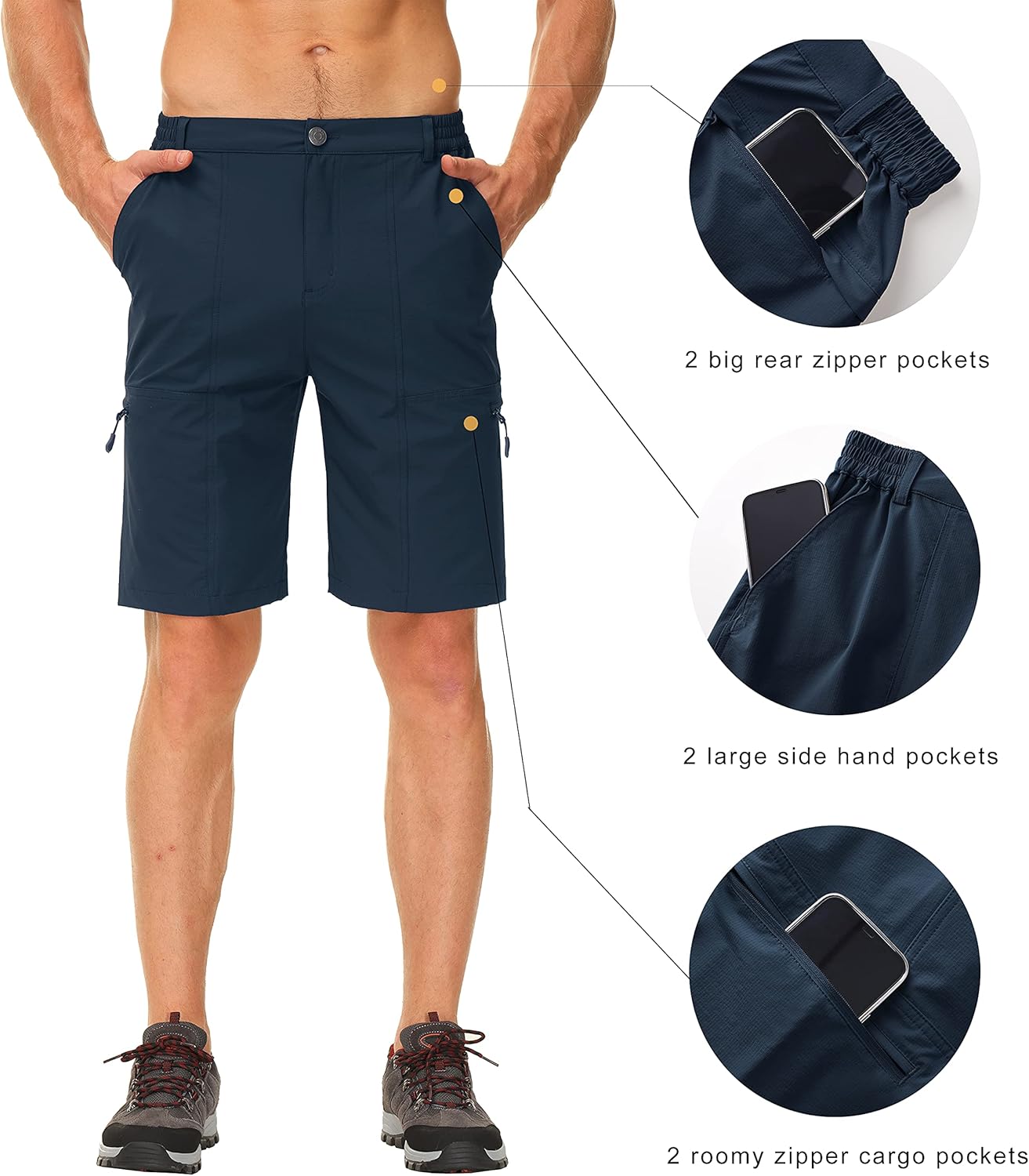 Libin Men's Outdoor Hiking Shorts Lightweight Quick Dry Stretch Cargo Shorts Travel Fishing Golf Tactical Shorts: Clothing