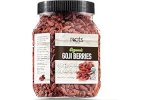 Roots Circle USDA Organic Dried Goji Berries 14.1oz Jar 1 Pack | Bulk Supply of Goji Berry Fruit Superfood | Naturally Rich in Antioxidants to Support Healthy Skin | Raw, Natural, Vegan, Non-GMO, Kosher