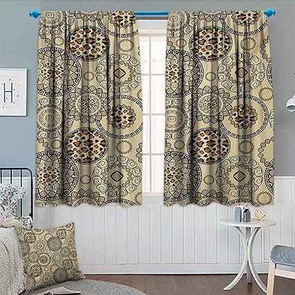 Animal Print Window Curtain Fabric African Safari Pattern With