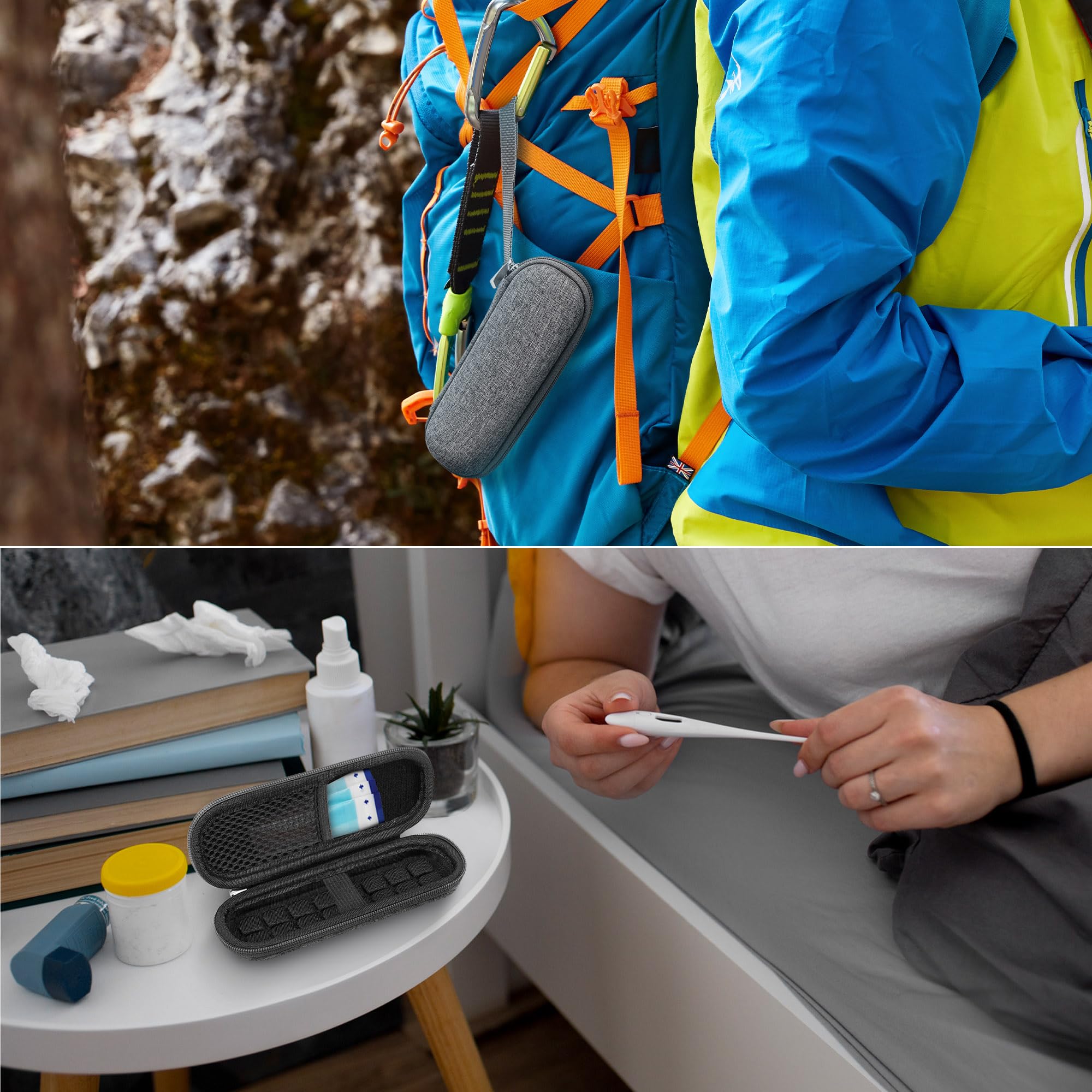 TOCCOOL Oral Thermometer Case & Digital Oral Temperature Bag, Sturdy Storage Box Compatible with Boncare/Rongfeng/iProvèn(EVA, Earthquake Protection, Only Case)