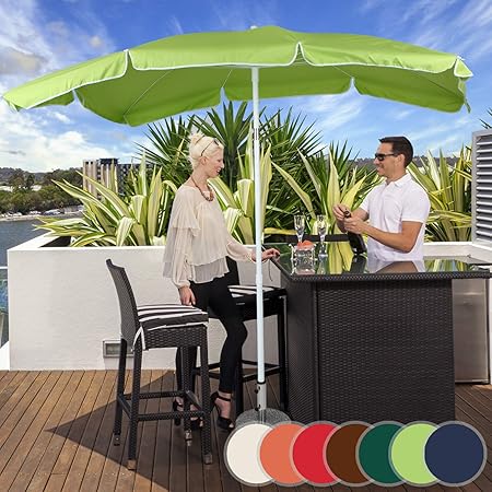 Sonnenschirm 200 x 155 cm I Rechteckig, Farbwahl, Quadratisch, UV-Schutz I Gartenschirm, Marktschirm, Balkonschirm, Terassens