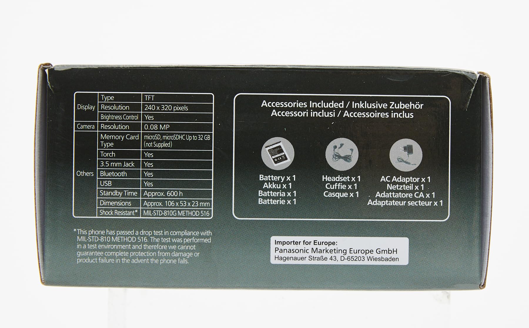 Panasonic KX-TU446EXG 2G Seniorenhandy ohne Vertrag (SOS-Notruftaste, Stoßfest, Sprachverstärker, große getrennte Tasten, große Schrift und Nummernanzeige, 2,4 Zoll Farbdisplay, Klapphandy, grau