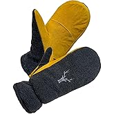 SKYDEER Winter Mittens with Soft Deerskin Suede Leather & Thermal Polar Fleece & Warm C100G 3M Thinsulate Insulation SD5171M