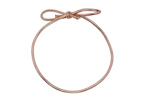 Mandala Crafts 3 Inches Rose Gold Stretch Loops with Pre-Tied Bows from Elastic Ribbon - Metallic String Elastic Bows for Gift Boxes Tags Gift Wrapping Pack of 100