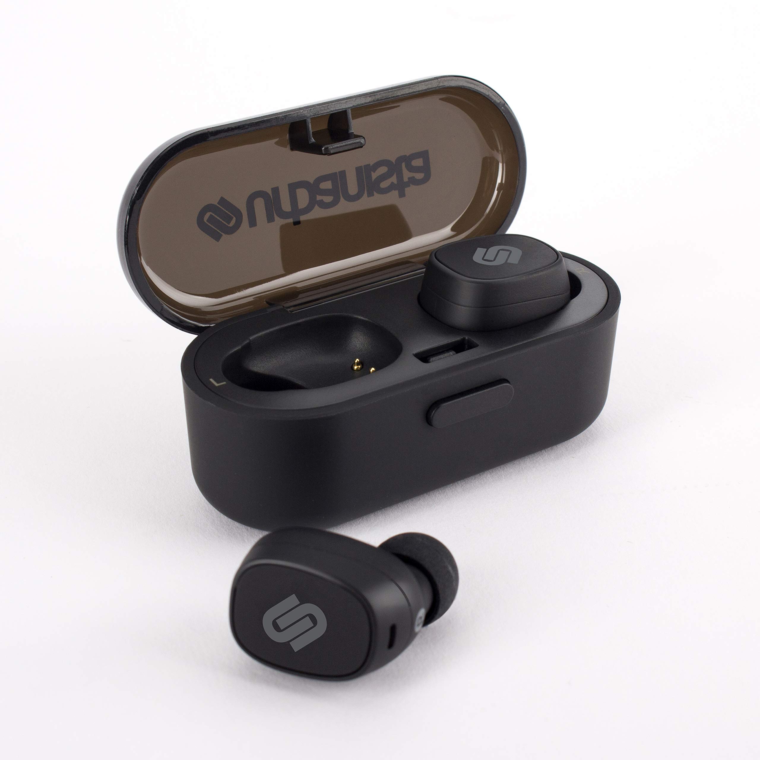 Urbanista Tokyo True Wireless Earbuds 16H Playtime Bluetooth 5.0 with Charging Case, Multi Function Button Earphones Compatible with Android and IOS - Black