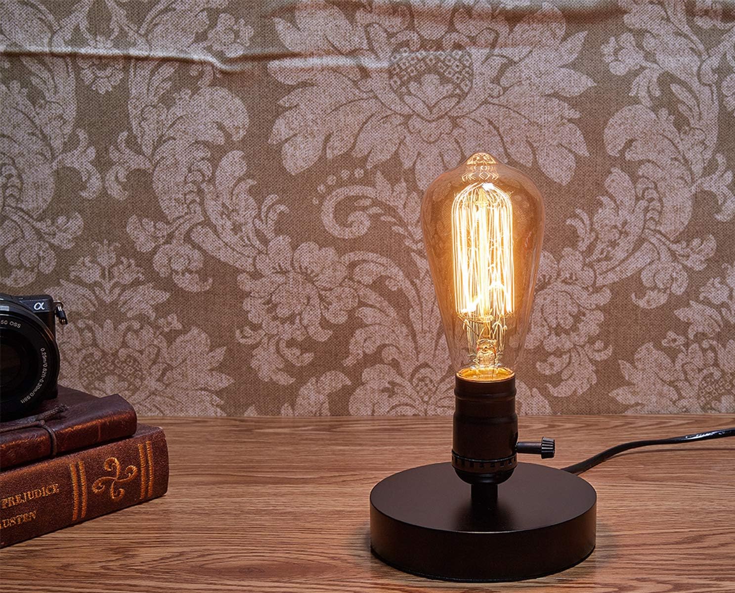 Vintage Table Lamp Base Licperron E26 E27 Industrial Vintage Desk Lamp with Plug in Cord On/Off Switch Bedside Lamp Holder for Home Lighting Decor: Home Improvement