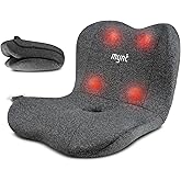 Mynt Lower Back Massager, Shiatsu Hip Massager, Lumbar Rolling Massage Seat Cushion with Heat, Foldable Ergonomic Support Cushion for Home Office Help Improve Sitting Posture, Gift for Mom