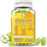Zeolite Gummies for Kids,Women and Adults, Pure Zeolite Clinoptilolite, Chlorella, Milk Thistle & Vitamins-Heavy Metal, Focus, Gut & Immune Support, Vegan, Sugar Free, Apple Flavor, 60 Count