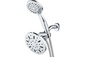 AquaDance Premium High Pressure 3-Way Rainfall Combo Combines The Best of Both Worlds-Enjoy Luxurious Rain Showerhead and 6-Setting Hand Held Shower Separately or Together, Chrome