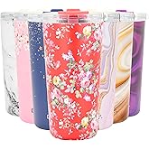 Drinco - 20 oz Stainless Steel Tumbler | Double Walled Vacuum Insulated Mug With Lid, 2 Straws, For Hot & Cold Drinks (20oz Peony Floral)