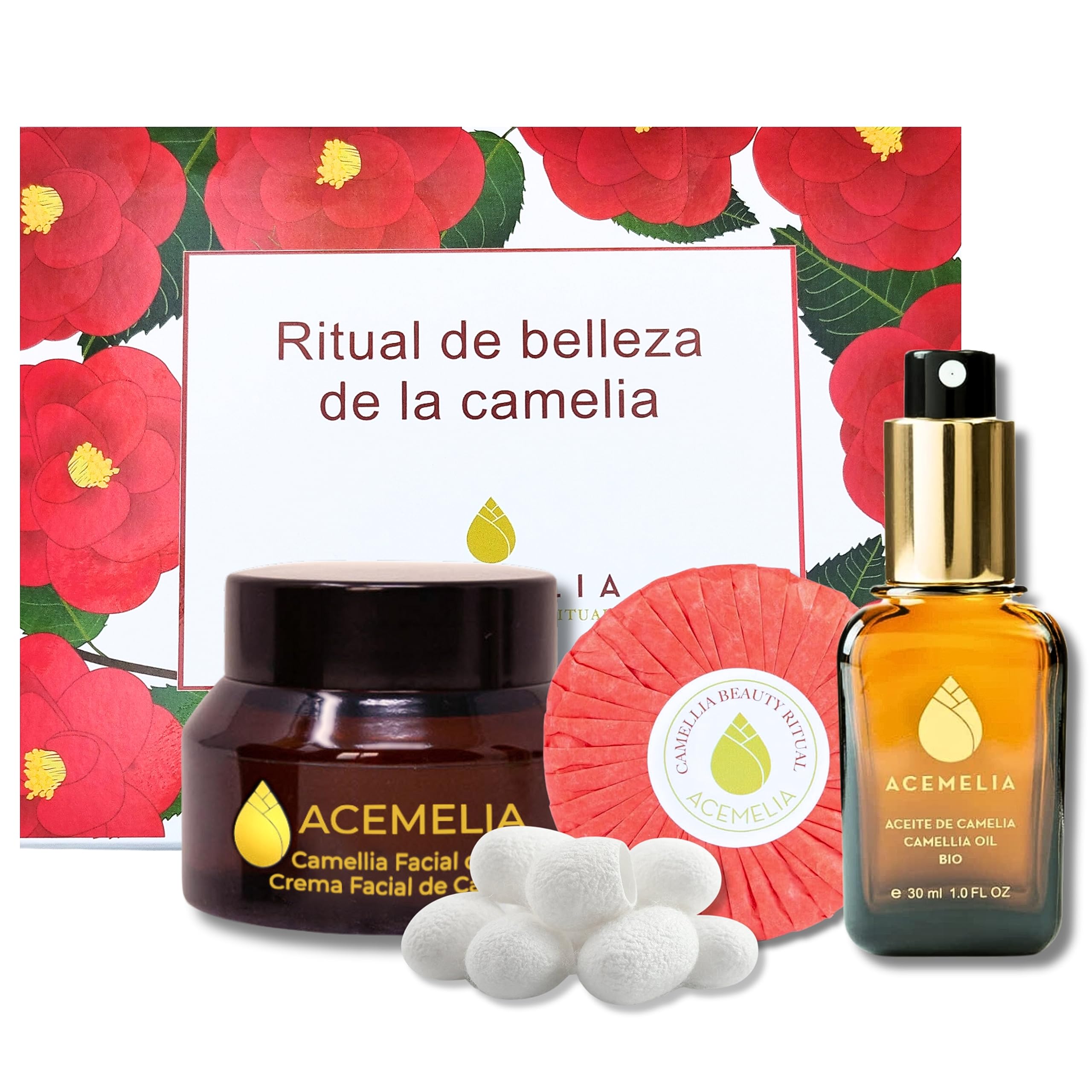 Camellia Beauty Ritual Pack | Japanese SAHO Ritual with Camellia Oil Products | Facial Beauty Kit | Luxury Cosmetics Pack | Complete Facial Routine | Original Gifts for Women