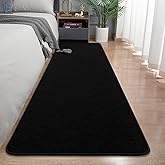 Modern Hallway Runner Rug, 2x6 Rug Runners for Kitchen, Black Washable Long Runner Rugs for Hallways, Soft Indoor Carpet for Bedroom Bedside, Non-Slip Memory Foam Rugs for Entrance Living Room Décor
