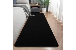 Runner Rug for Hallway, 2x8 Feet Non-Slip Washable Black Long Area Rug Runners for Hallways Bedroom, Soft Modern Comfy Memory