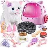 Cat Toys for Kids Girls 3 4 5 6 Year old,Electronic Robot Stuffed Cat | Interactive Toy Cat with Walking and Meowing, Pretend Play Toys for Girl 3-5 6-8, Idea Birthday Gifts for 5 Year old Girls