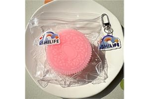 SHILIFE Taba Squishy sandwich biscuits,stress ball,Kawaii Squishies PVC Toys,Stress Relieving Fur Ball OPP Packaging Gifts|Squishy Fidget Toys for Anxiety&Relaxation|Perfect Desk Accessory for Adults (Sakura)