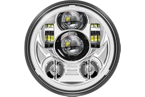 AVOUZ 5-3/4 5.75 inch Motorcycle LED Headlight for Harley Davidson Super Glide Low Rider Night Train Softail Deuce Wide Glide Sportster Iron 883/1200 Forty Eight Street Bob CVO Softail Standard Rocker C