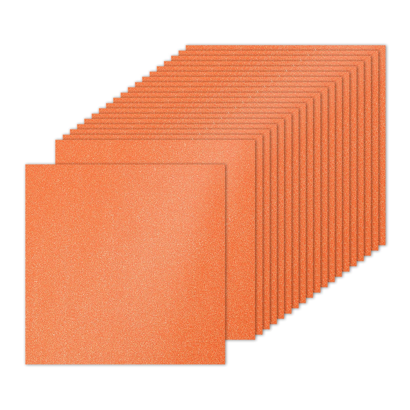 PATIKIL 20 Sheets Orange Glitter Cardstock 10 x 10 in, Glitter Card Stock Paper Square Premium Sparkly Paper Craft Cardstock Paper 250gsm for Scrapbook Card DIY Art Wedding Party