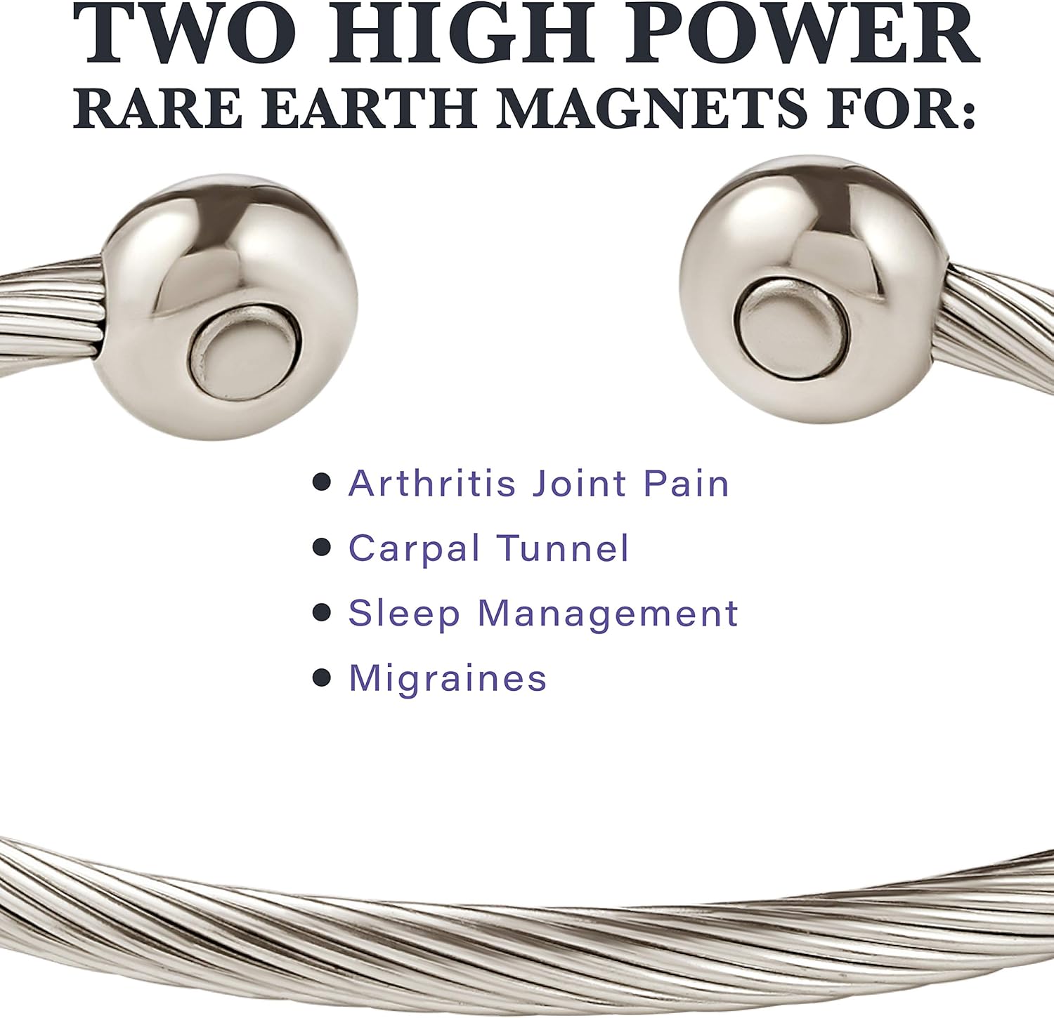 MAGNETJEWELRYSTORE Twisted Stainless Steel Magnetic Therapy Bracelet: Health & Personal Care