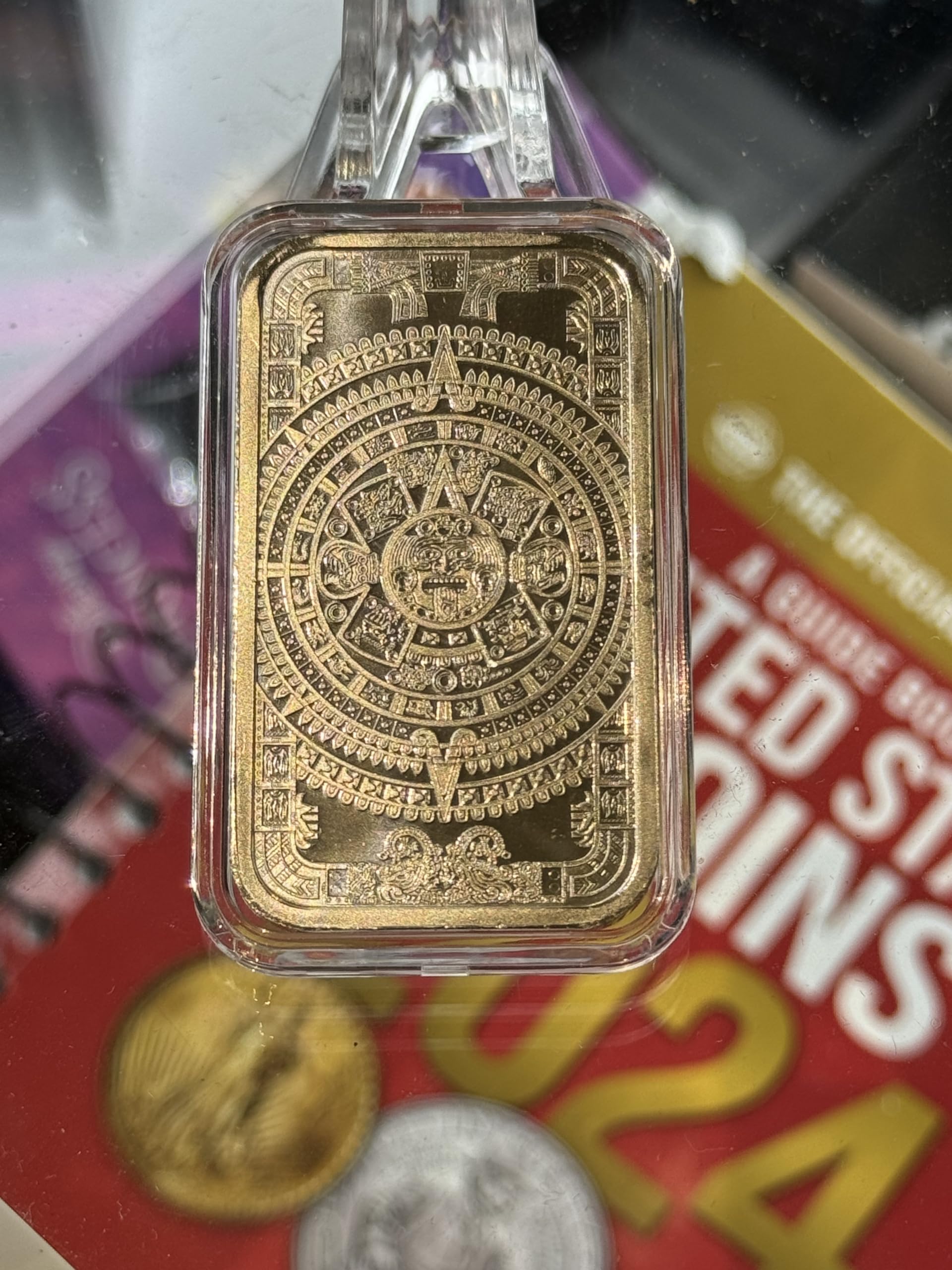 Mua 1 oz Aztec Calendar Silver Bar with presentation capsule and pouch ...