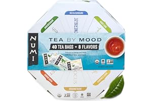 Numi Organic Tea By Mood Gift Set, 40 Tea Bag Assortment, Premium | Organic Black | Pu-erh | Green | Maté | Rooibos & Herbal Teas