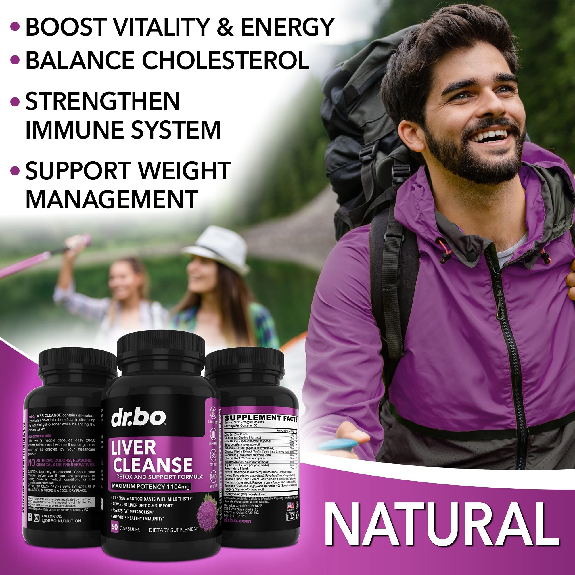 Candi Liver Cleanse Support Supplement - Balance Control Probiotic Complex Cleanser for Women & Men - Oral Herbal Oregano & Caprylic Acid Capsules, Gallbladder Care Capsules & Milk Thistle Dandelion