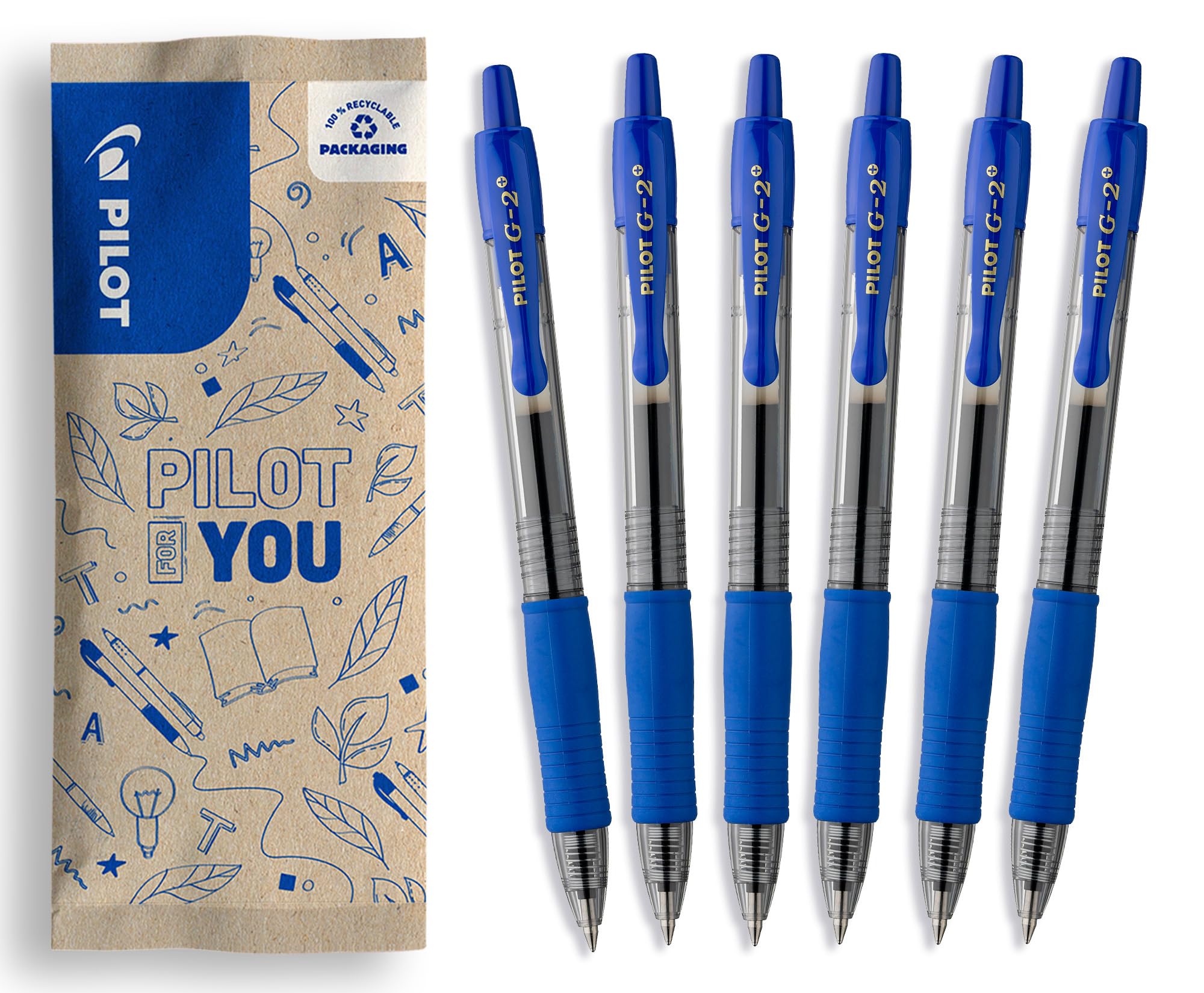 Pilot FLW538769 G207 Retractable Gel Rollerball - Blue (Pack of 6)