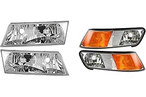 RVLIGHTINGS Newmar Mountain Aire 2001-2003 RV Motorhome Pair (Left & Right) Replacement Headlights Turn Signal Lights Lamps
