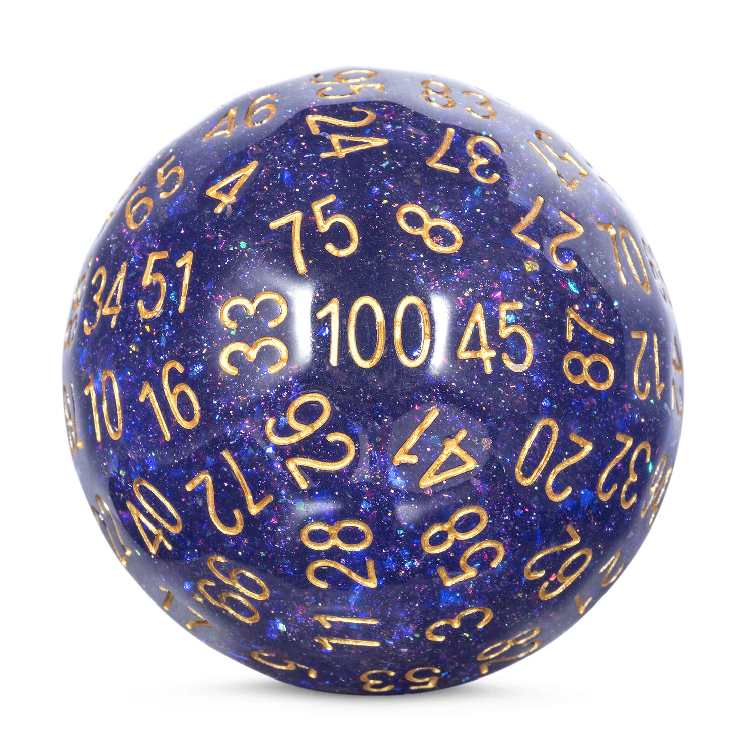 DNDND Galaxy Purple Resin D100 Dice 100 Sided Dice with Translucent Organza Bag for DND Dungeon and Dragons — image 1