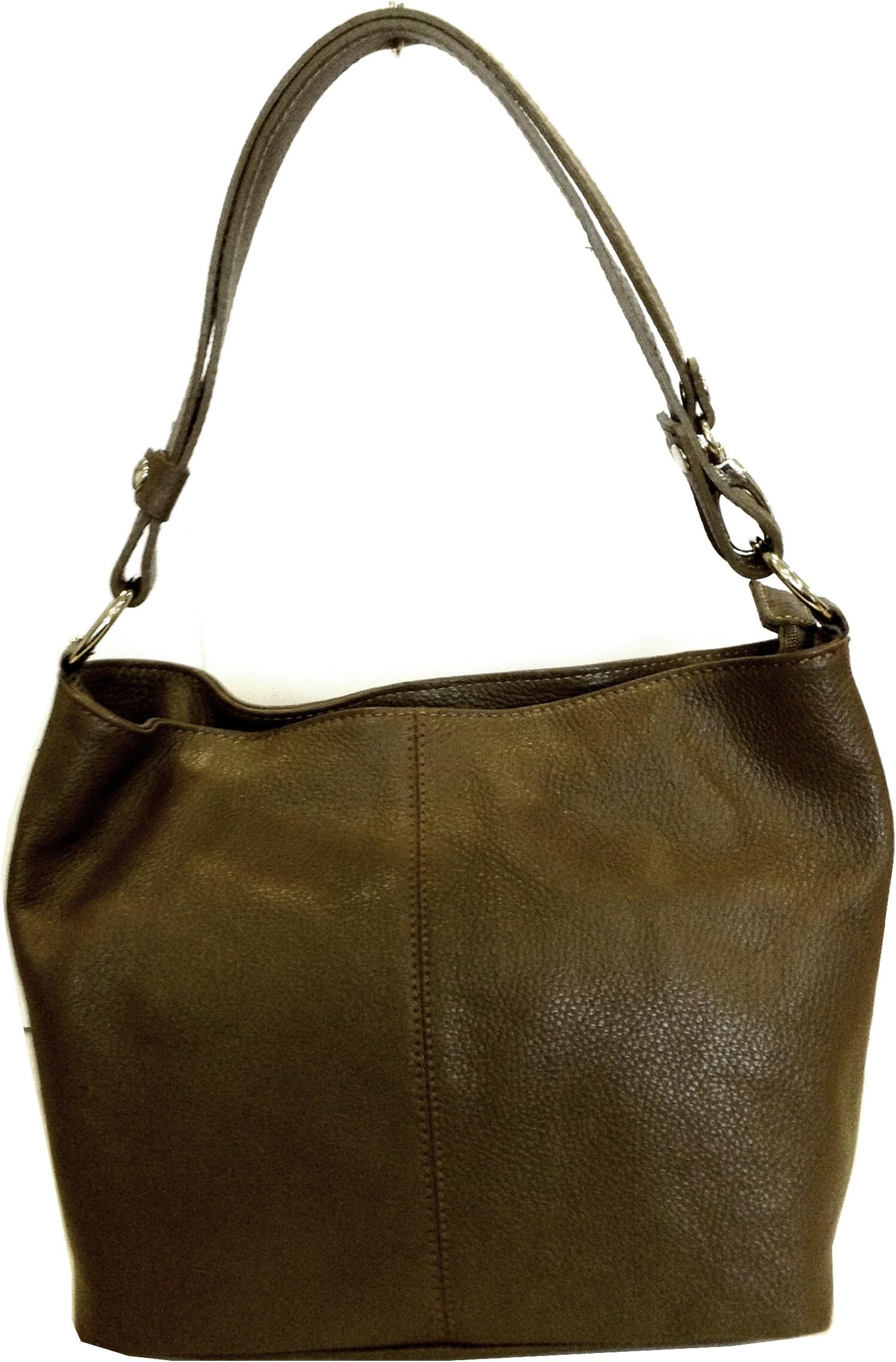 Milk Chocolate Brown Italian Leather Medium Bucket Bag, Handbag or Shoulder Bag with Adjustable Strap to wear Cross-Body