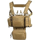 VISMIX Tactical Chest Rig, Adjustable&Detachable Molle Chest Rigs with Mag Pouch