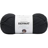 Bernat Softee Cotton Yarn for Crocheting Soft, Black | #3 DK Light Yarn, 60% Cotton 40% Acrylic, Soft Crochet Yarn for Garments, Knitting &amp; Crafts, 254yds, 120g/4.2oz, 1 Pack