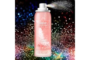 DAMUSI Body Glitter Spray, Shiny Hair and Body Glitter Spray for Clothes, Holographic Glitter Hairspray Quick-Drying Lasting Shimmer Highlighter Powder for Festival Concert Party Rave Prom 2.11 Fl Oz