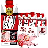 Labrada Lean Body Ready-to-Drink Strawberry Protein Shake, Bottle, 40g Protein, Whey Blend, 0 Sugar, Gluten Free, 22 Vitamins &amp; Minerals, 17 Ounce (Recyclable Carton &amp; Lid - Pack of 12)