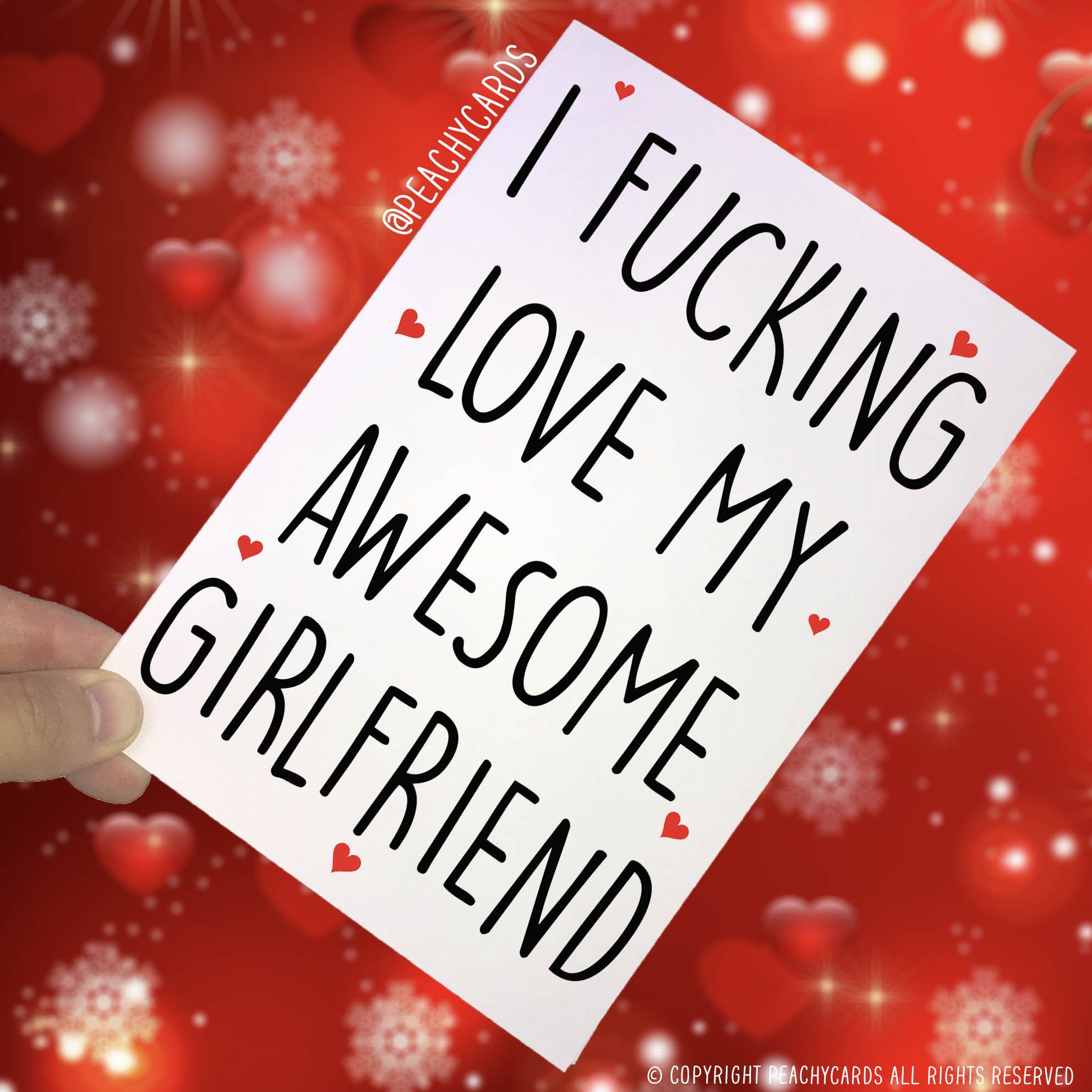 Anniversary Cards, I F*cking Love My Awesome Girlfriend, Cards for Girlfriend Novelty Card Funny Cards Birthday Cards Valentines Cards PC178