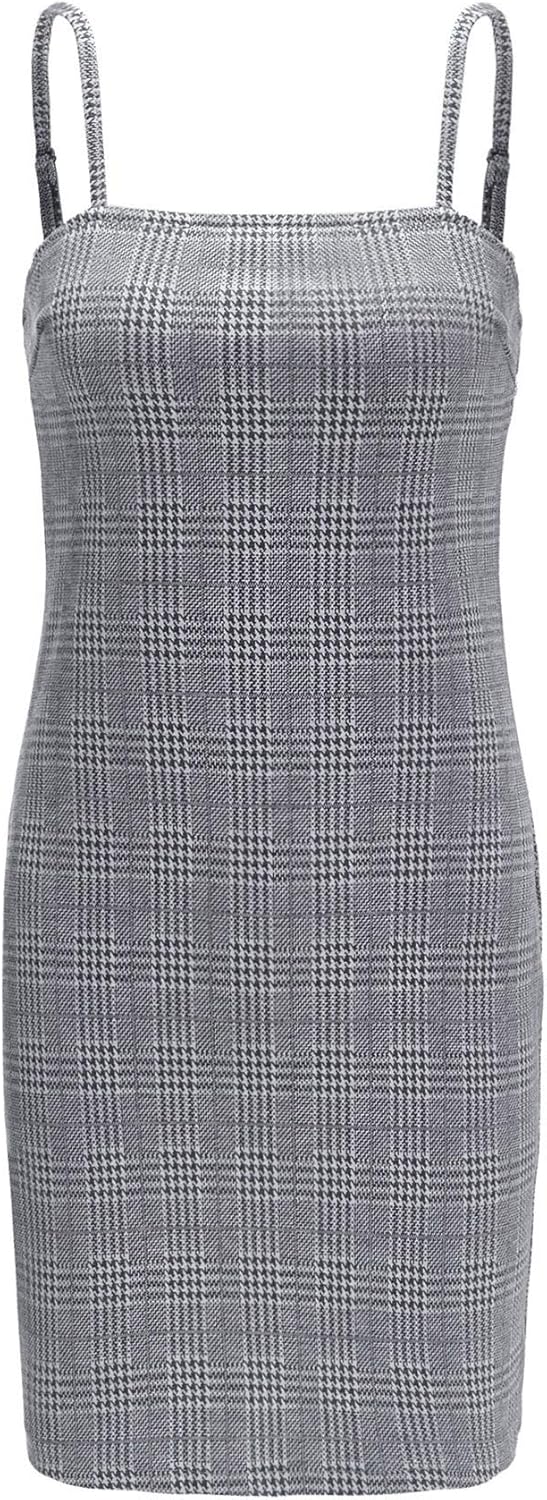 plaid bodycon cami dress