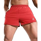 Nepest Men's 3" Running Short with Liner Quick Dry Lightweight Athletic Workout Gym Shorts with Zipper Pocket