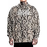 Sullen Men's Rattled Tattoo Lifestyle Graphic Long Sleeve Pullover Hooded Fleece Sweatshirt Animal Print